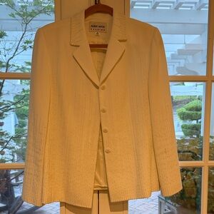 Albert Nipon Ivory Beaded Women's Blazer Jacket